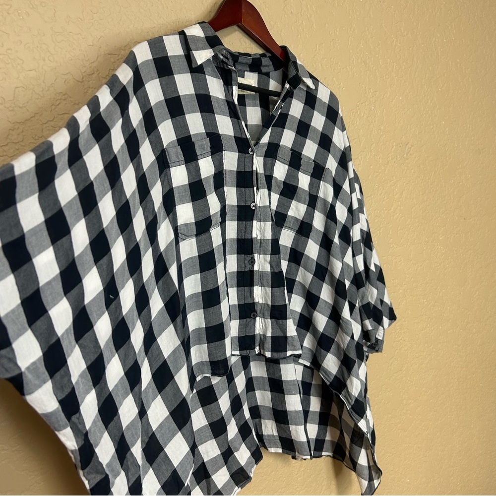 Denim and Supply by Ralph Lauren top black white checkered flowy large